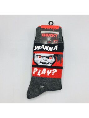 Chucky WANNA PLAY Men's Crew Socks Shoe Size 6 1/2-12 Set of 2